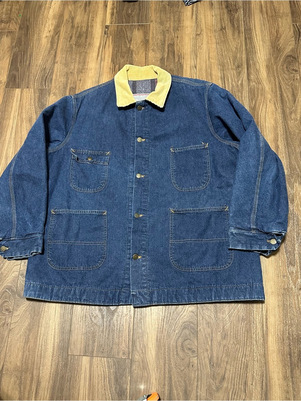Vintage Sears Work Outerwear Denim Blanket Lined Chore Coat XXL 70s 50-52 Jacket